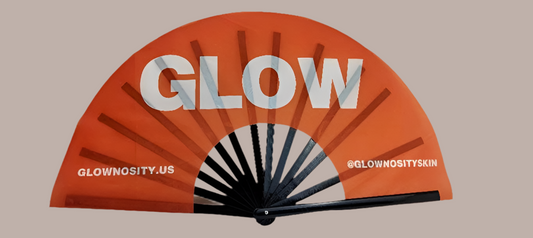 Where your fan at . Stay cool with a manual fan . Glow Fan 
